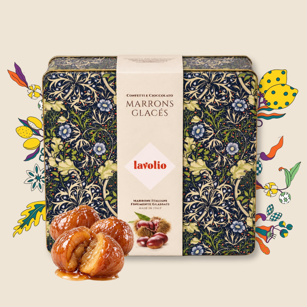 MARRONS GLACÉS WILLIAM MORRIS - 9 pieces