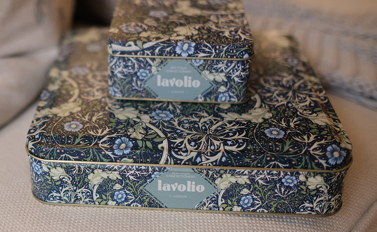 Lavolio boutique confectionary beautiful designed tins